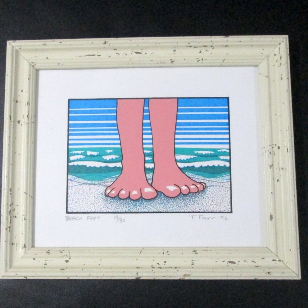 Teresa Farr Beach Feet Serigraph Print Signed Numbered 19/80 T. Farr 1996